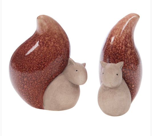 Scoiattolo Decorativo in Ceramica Terracotta H18 cm