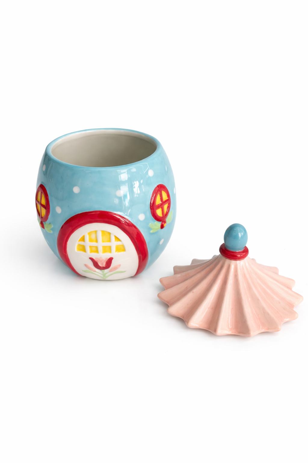EDG - Barattolo Decorativo Casetta in Ceramica H 20 cm