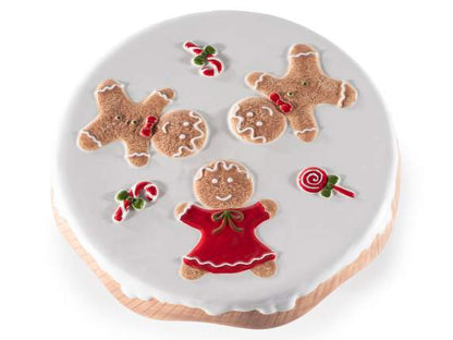 Alzatina in ceramica con decorazioni natalizie in rilievo