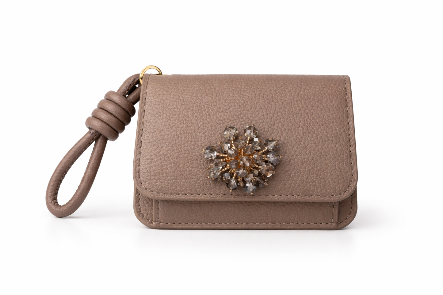Portafoglio compatto donna con zip e charm – piccolo elegante con laccetto | Fiori di Lena