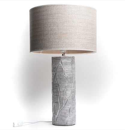 Lampada da tavolo Amadeus design naturale – base in poliresina e paralume in juta