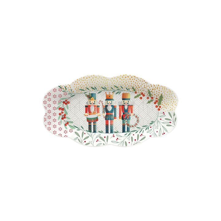 Contenitore ovale in ceramica decorata Natale Wald