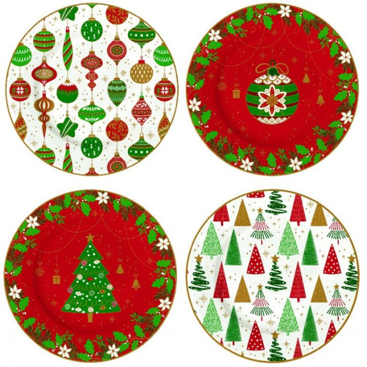 Set 4 piatti da dessert JINGLE BELLS di EASYLIFE