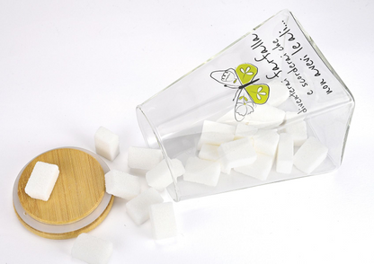 Barattolo in Vetro con Tappo in Legno WALD Positivitime “Diventerai Farfalla”