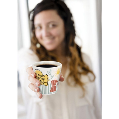 Set Bicchierini da Caffè in Porcellana WALD Positivitime “Il Buongiorno è Qui”