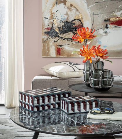 L’Oca Nera Quadro Astratto Acrilico su Tela con Foglia Oro 100x100 cm