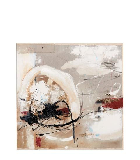 L’Oca Nera Quadro Astratto Acrilico su Tela con Foglia Oro 100x100 cm