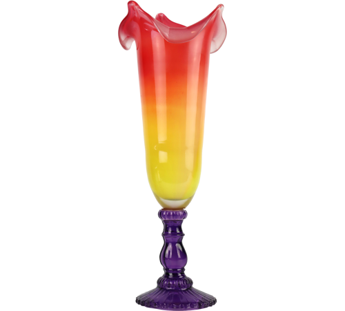 Hoff-Interieur Vaso su piede in vetro Colour Bloom H42 cm