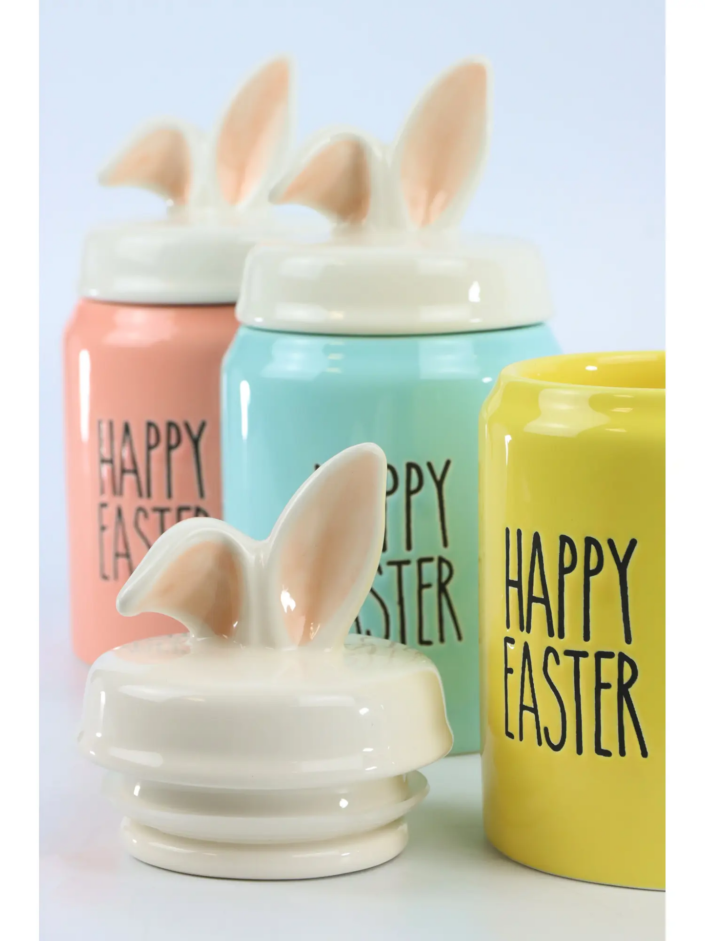 Hoff-Interieur Barattolo pasquale con coperchio orecchie di coniglio Happy Easter