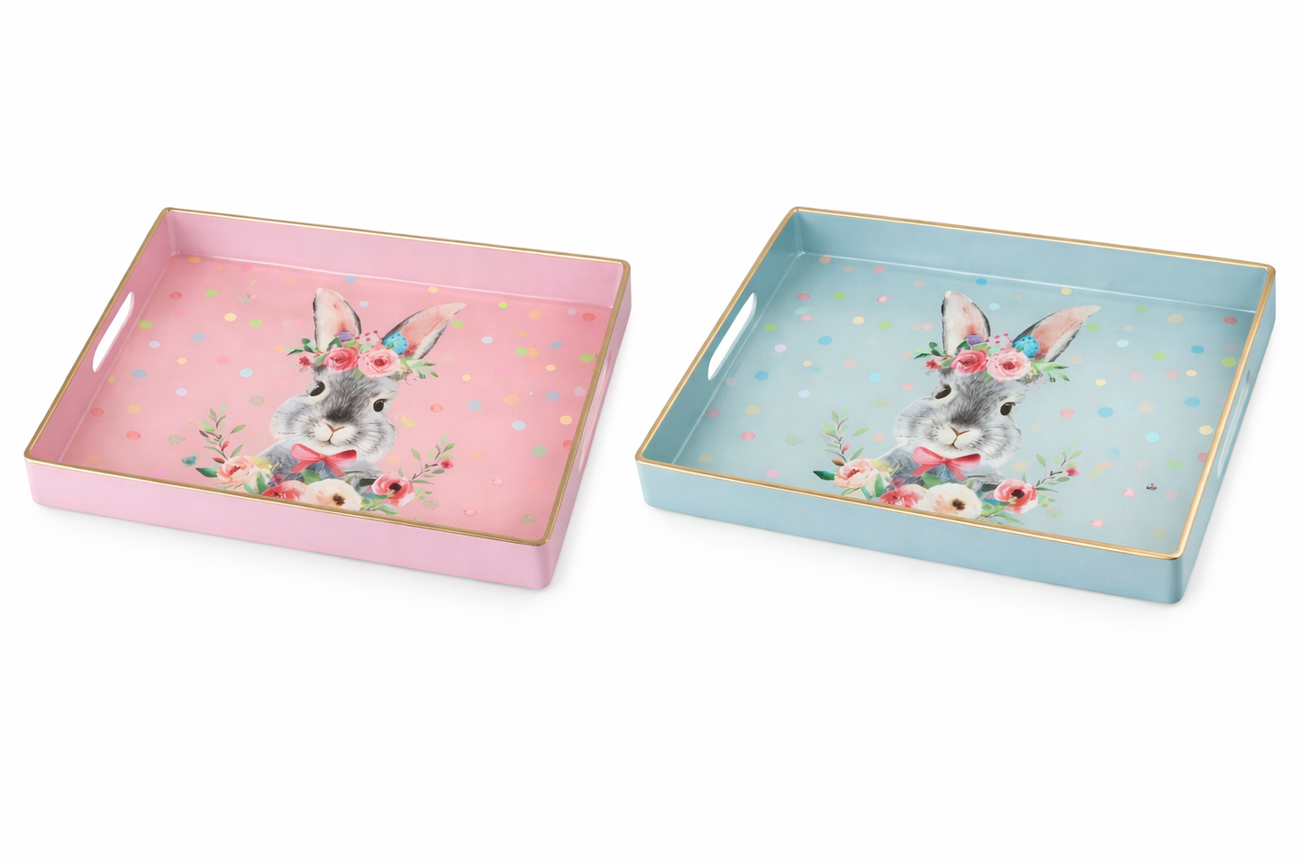 Hoff-Interieur | Vassoio Pasquale con Coniglietto Floreale