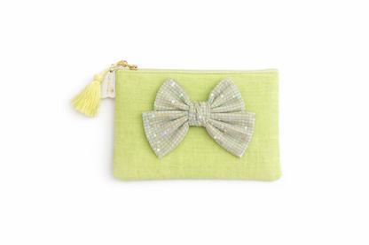 Pochette trucco con fiocco e paillettes – Fiori di Lena