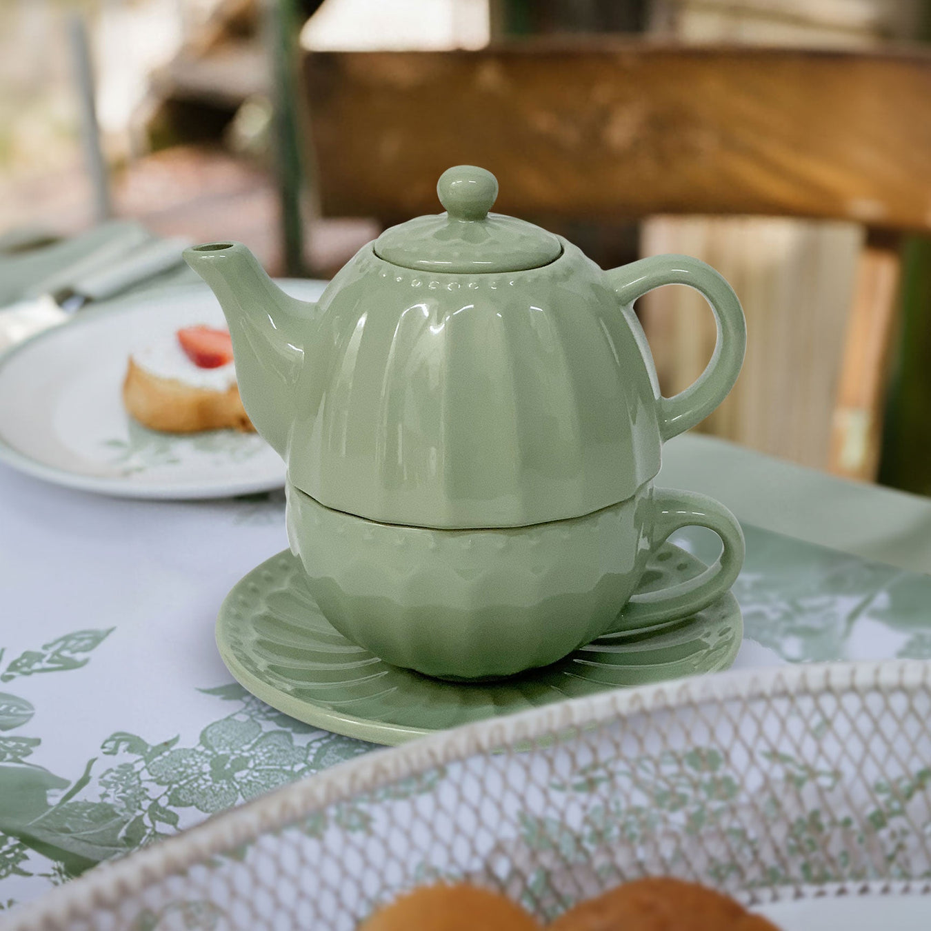 Set Tea for One Teiera con Tazza Verde – Nuvole di Stoffa