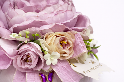 Fiori di Lena - Pouf Profumato con Peonia, Ortensie e Doppia Farfalla Decorativa