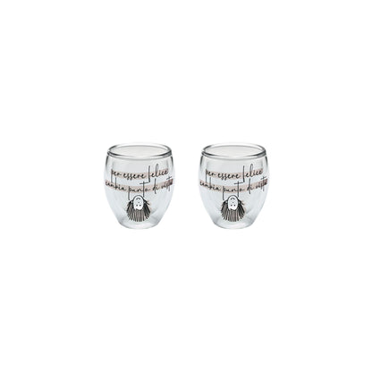 SET BICCHIERI CAFFE' IN BOROSILICATO CON DECORO MINIMAL