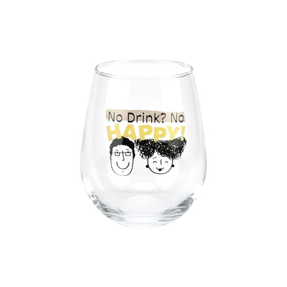 Set 2 Bicchieri in Vetro Decorati “Happy” Wald – Bicchieri da Cocktail 60 cl