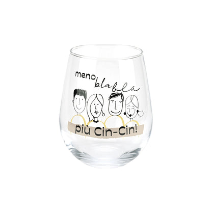 SET 2 BICCHIERI IN VETRO CON DECORO CIN CIN WALD