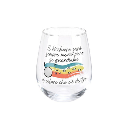 SET 6 BICCHIERI IN VETRO CON DECORO BICCHIERE MEZZO PIENO WALD