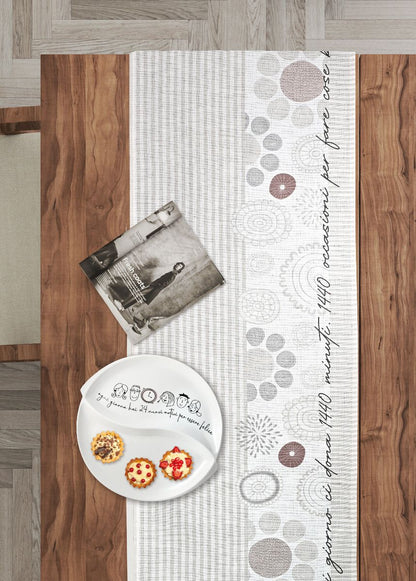 RUNNER CON DECORO MINIMAL  100% COTONE WALD