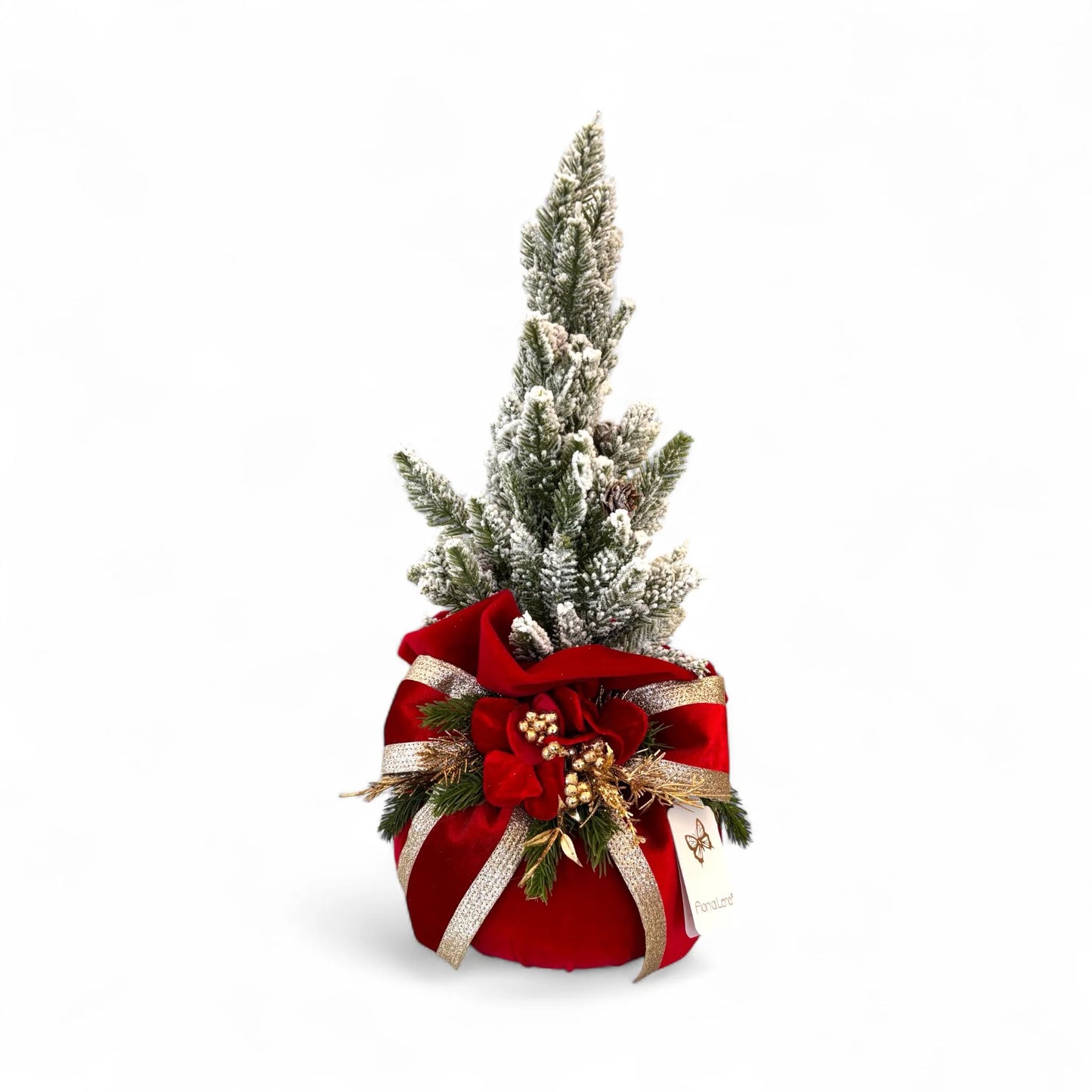 POUF PROFUMATO IN VELLUTO ROSSO CON ALBERELLO FIORI DI LENA