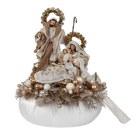 NATIVITA' SU POUF FIORI DI LENA