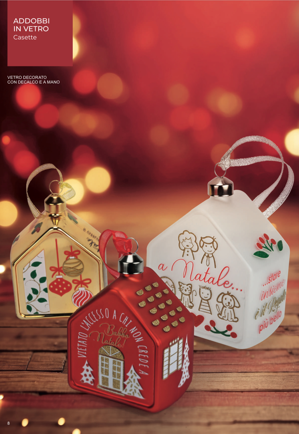 DECORO NATALIZIO IN VETRO CASETTA LA DOLCEZZA WALD