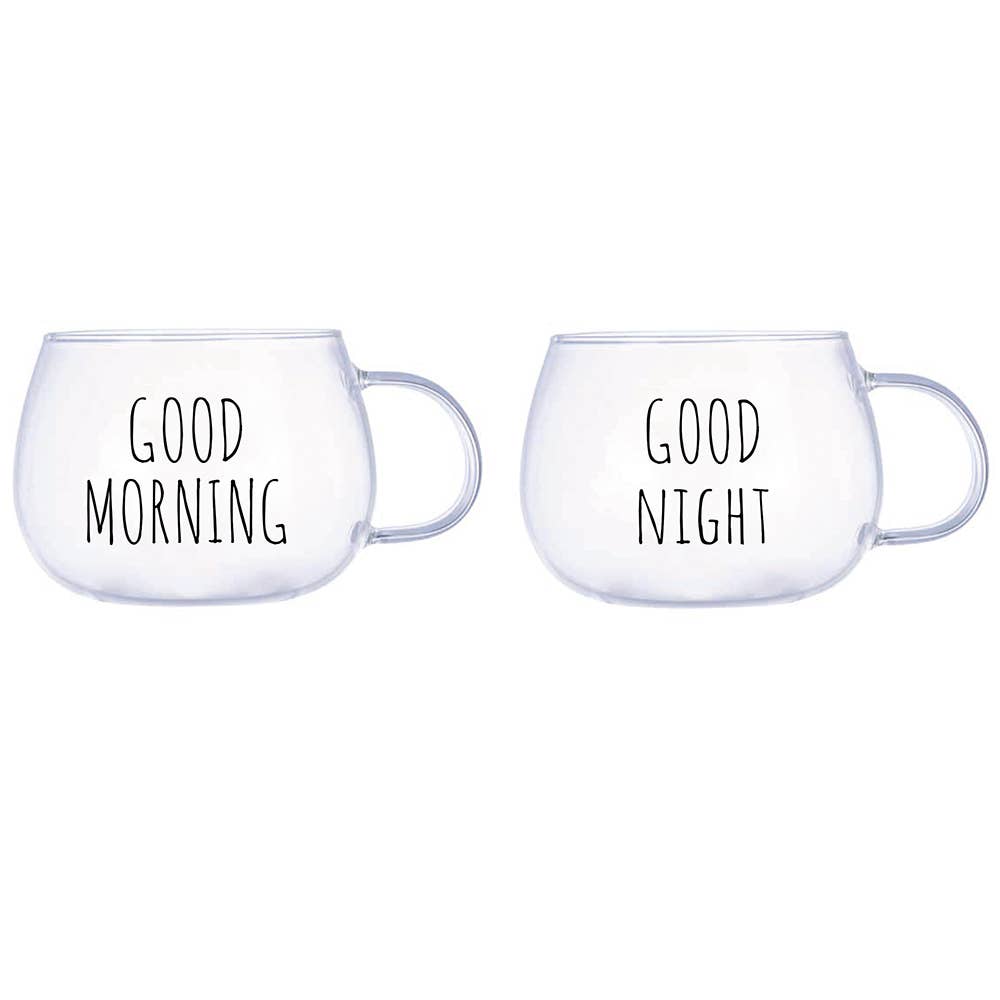 Tazza in vetro borosilicato Good Morning/Good Night - VdE Tivoli