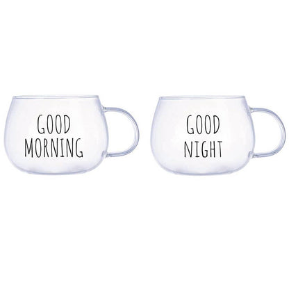 Tazza in vetro borosilicato Good Morning/Good Night - VdE Tivoli