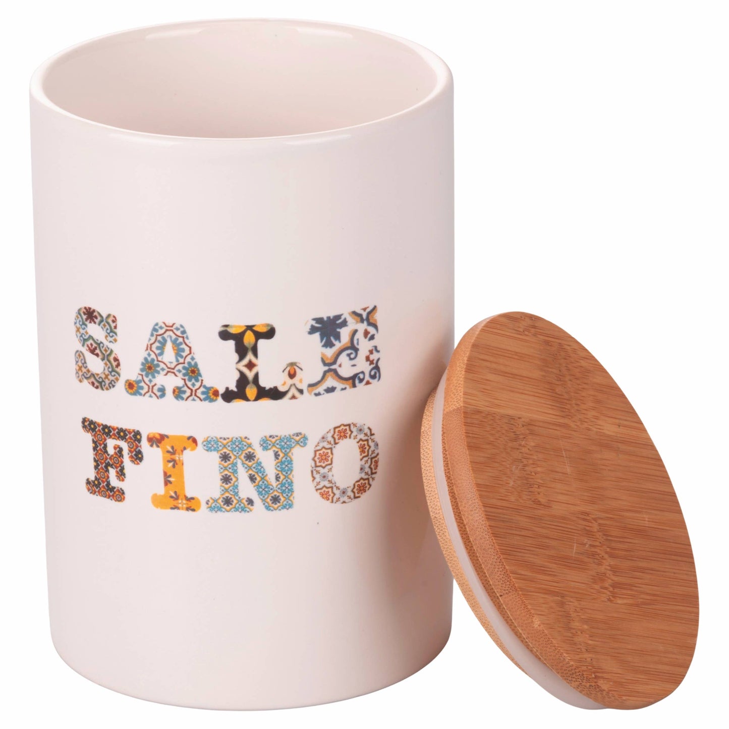 Barattolo sale fino in gres con coperchio bambù - VdE Tivoli