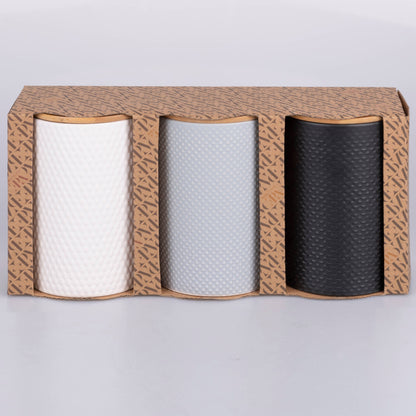 Set 3 barattoli cucina in gres Circle con coperchio bambù - VdE Tivoli