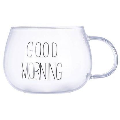 Tazza in vetro borosilicato Good Morning/Good Night - VdE Tivoli