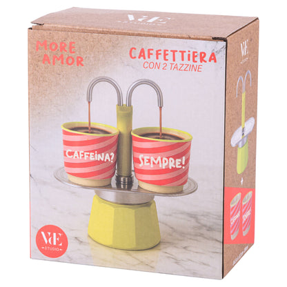 Caffettiera con 2 tazzine More Amor - VdE Tivoli
