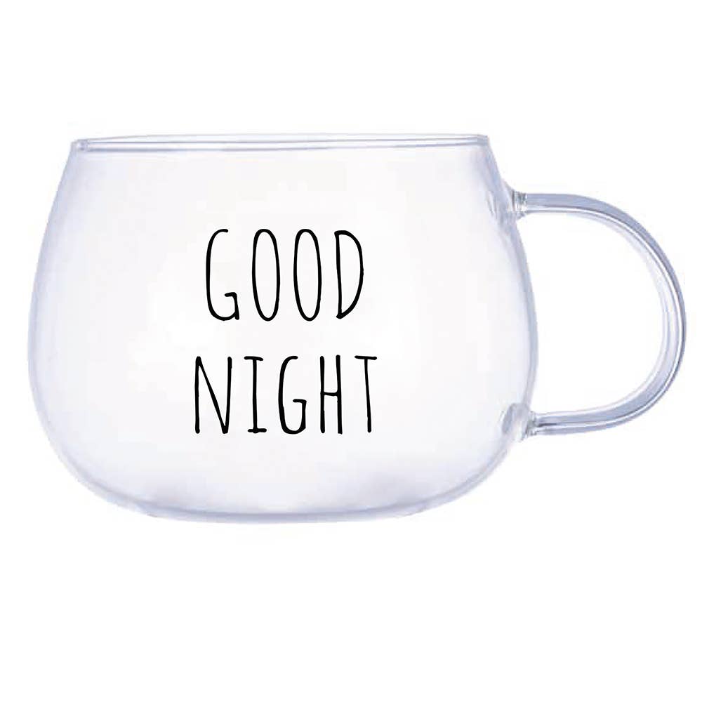 Tazza in vetro borosilicato Good Morning/Good Night - VdE Tivoli