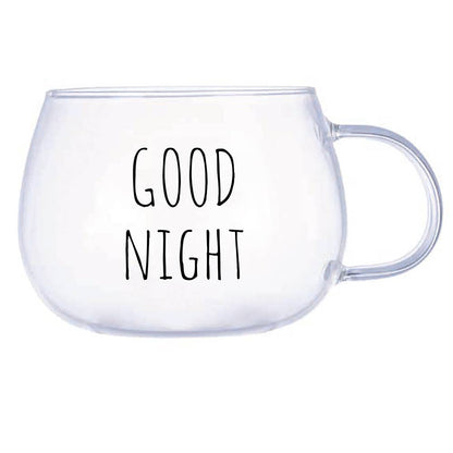 Tazza in vetro borosilicato Good Morning/Good Night - VdE Tivoli