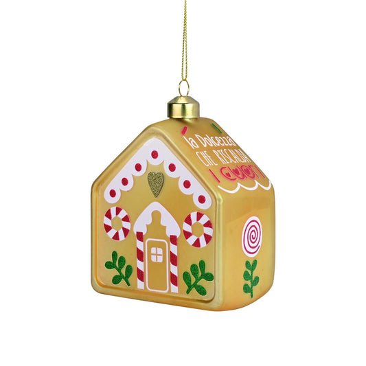 DECORO NATALIZIO IN VETRO CASETTA LA DOLCEZZA WALD