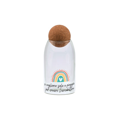 Barattolo in vetro borosilicato con tappo in sughero