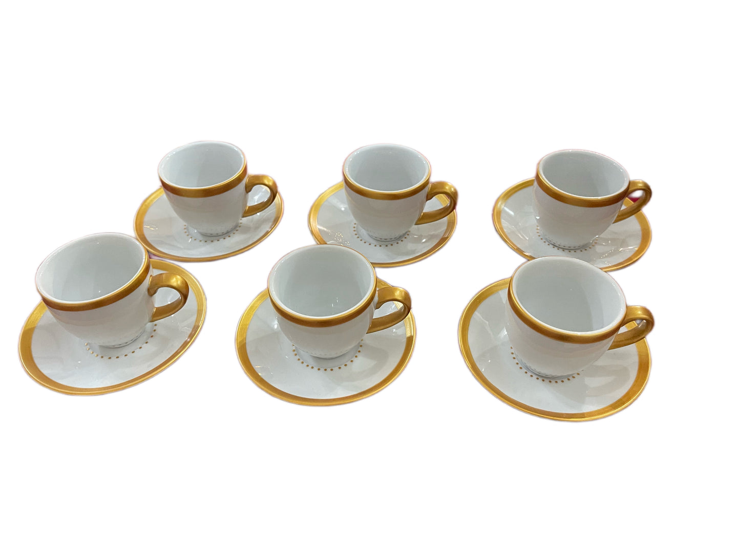 Set 2 tazzine da caffè in porcellana con profili oro | BRANDANI