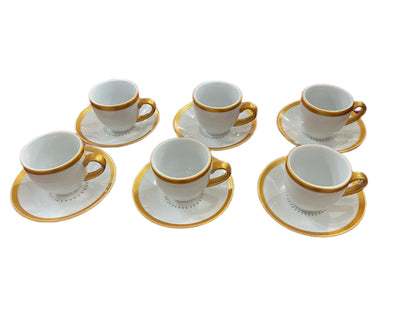 Set 2 tazzine da caffè in porcellana con profili oro | BRANDANI