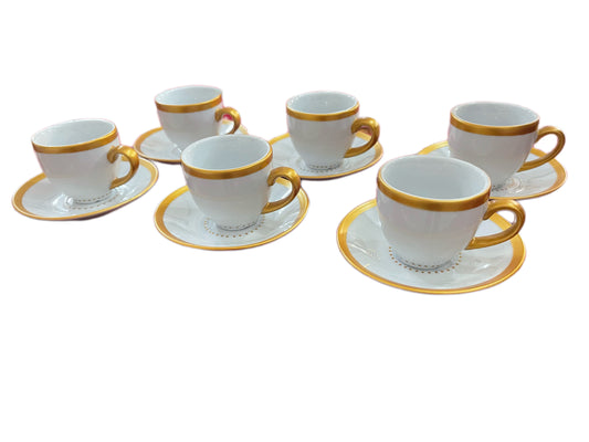 Set 2 tazzine da caffè in porcellana con profili oro | BRANDANI