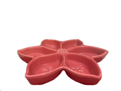 Piatto per Antipasto e Aperitivo in Ceramica Kergrès® di Wald – Rosso Decorato a Mano