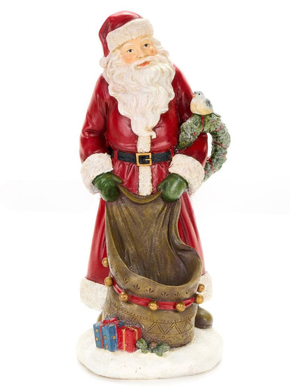 Statuina di Babbo Natale in resina grande – Nuvole di Stoffa – Decorazione natalizia elegante